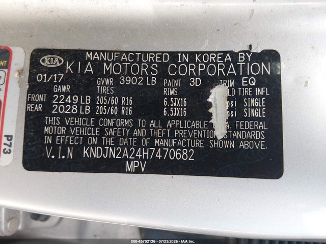 Продаж на аукціоні авто 2017 Kia Soul, vin: KNDJN2A24H7470682, номер лоту: 45702126