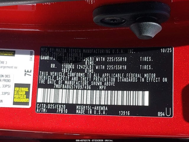 45702176 :رقم المزاد ، 7MUFBABG5TV097496 vin ، 2026 Toyota Corolla Cross Hybrid Xse مزاد بيع