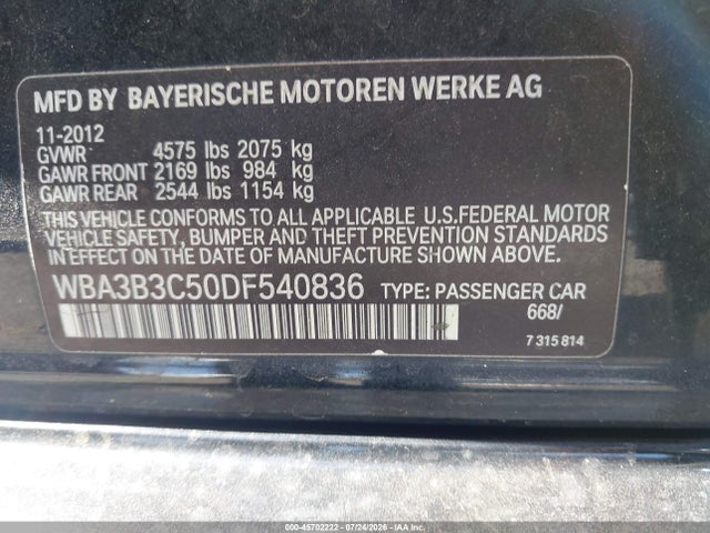 Продажа на аукционе авто 2013 Bmw 328i Xdrive, vin: WBA3B3C50DF540836, номер лота: 45702222