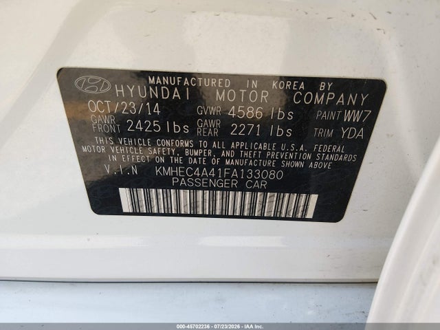 Hyundai SONATA HYBRID 2015 KMHEC4A41FA133080 Image 9