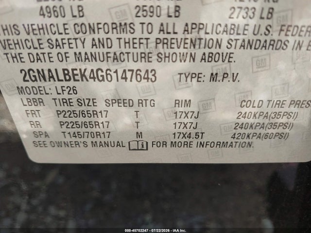 Chevrolet EQUINOX LS 2016 2GNALBEK4G6147643 Image 9