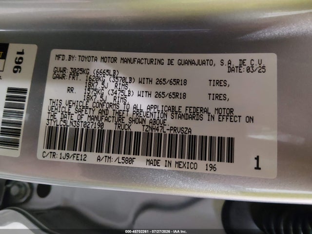 3TYLC5LN3ST027190 Toyota Tacoma Hybrid Trd Sport 4wd