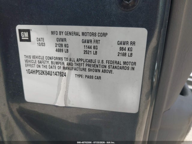 Продаж на аукціоні авто 2004 Buick Lesabre Custom, vin: 1G4HP52K84U147624, номер лоту: 45702308