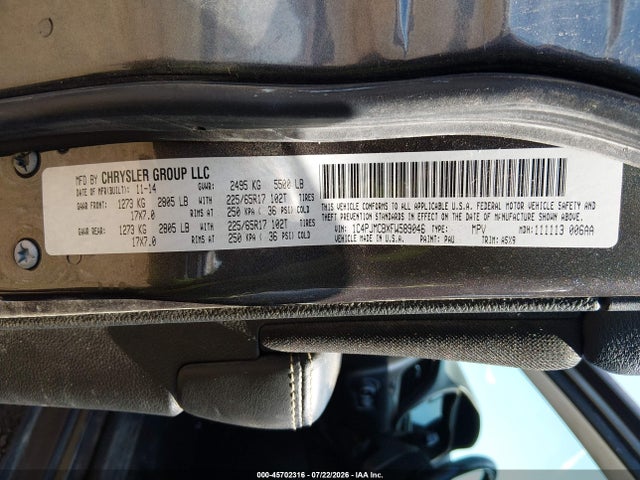 Aukcja sprzedaży 2015 Jeep Cherokee Latitude, vin: 1C4PJMCBXFW589046, numer aukcji: 45702316