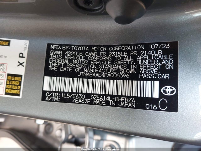 JTNABAAE4PA006396 Toyota Gr Corolla Circuit Edition