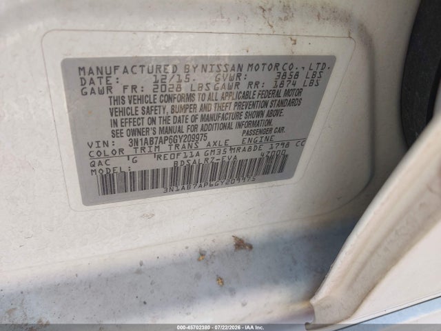 Nissan SENTRA SR 2016 3N1AB7AP6GY209975 Image 9