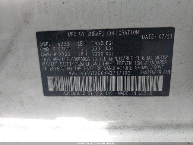 4S3GTAD6XM3717102 Subaru Impreza Premium 5-door