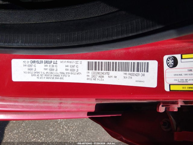 45702443 :رقم المزاد ، 1C3CDZAB1DN610752 vin ، 2013 Dodge Avenger Se مزاد بيع