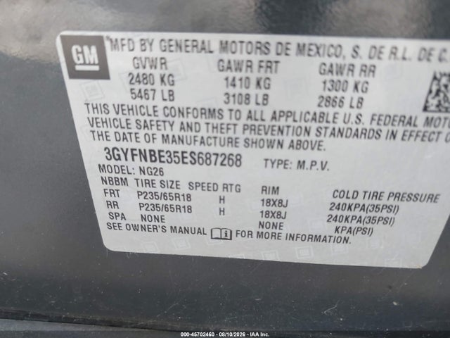 Продаж на аукціоні авто 2014 Cadillac Srx Luxury Collection, vin: 3GYFNBE35ES687268, номер лоту: 45702460