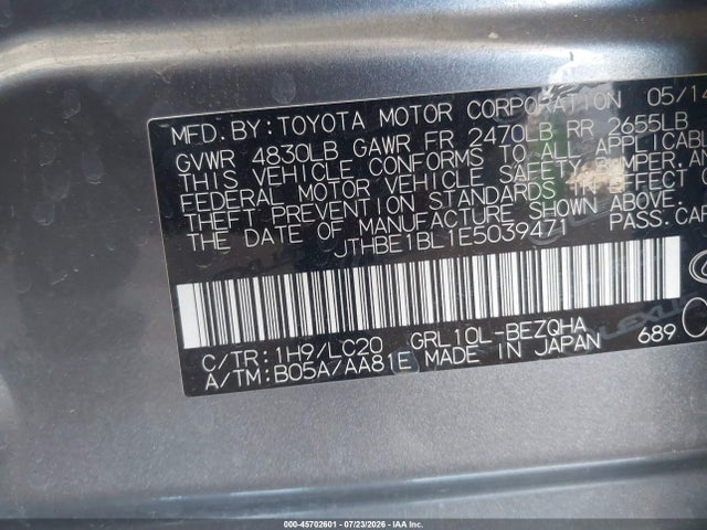 Lexus GS 350 2014 JTHBE1BL1E5039471 Image 9