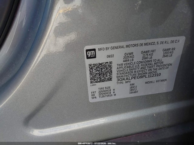 Aukcja sprzedaży 2023 Gmc Terrain Fwd Slt, vin: 3GKALPEG9PL112310, numer aukcji: 45702672