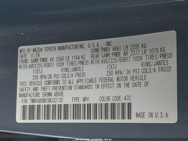 Продажа на аукционе авто 2025 Mazda Cx-50 2.5 S Preferred Package, vin: 7MMVABBMXSN332130, номер лота: 45702768