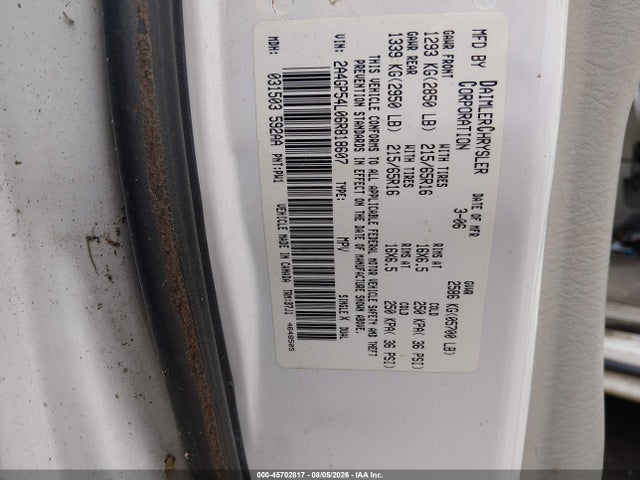Aukcja sprzedaży 2006 Chrysler Town & Country Touring, vin: 2A4GP54L06R818607, numer aukcji: 45702817