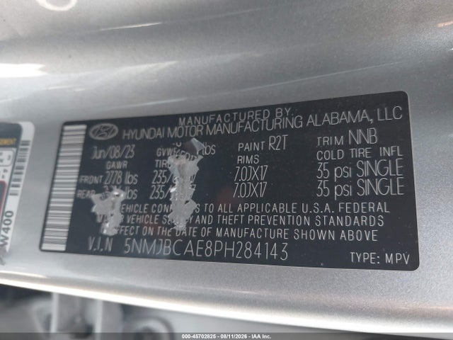 Продаж на аукціоні авто 2023 Hyundai Tucson Sel, vin: 5NMJBCAE8PH284143, номер лоту: 45702825