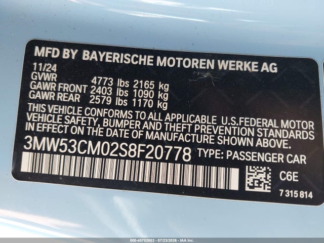 3MW53CM02S8F20778 BMW M240 I Xdrive