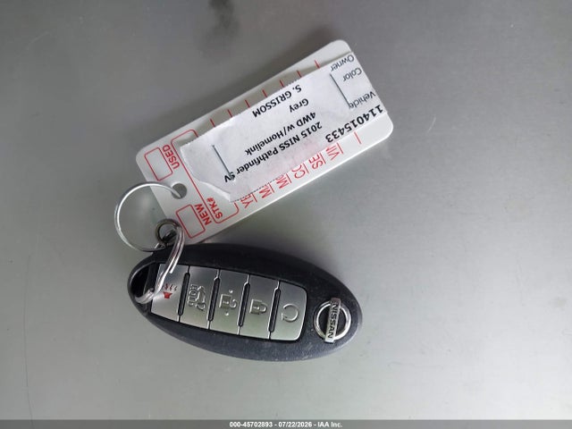 Auction sale of the 2015 Nissan Pathfinder Sl, vin: 5N1AR2MM4FC619254, lot number: 45702893