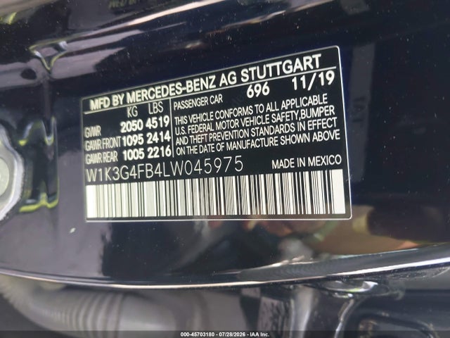 Продажа на аукционе авто 2020 Mercedes-benz A 220 4matic, vin: W1K3G4FB4LW045975, номер лота: 45703180