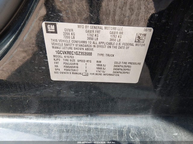 Chevrolet Silverado 1500 Lt 2016 1GCVKREC1GZ353988 Image 9