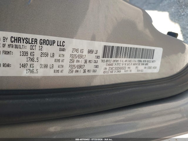 Продаж на аукціоні авто 2013 Chrysler Town & Country Touring, vin: 2C4RC1BG9DR605659, номер лоту: 45703452