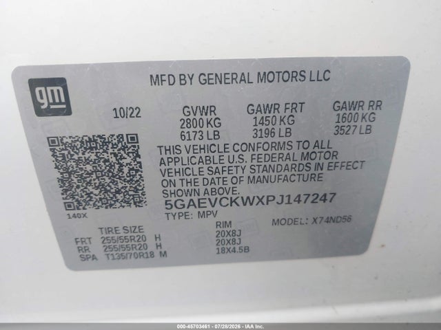 Aukcja sprzedaży 2023 Buick Enclave Avenir Awd, vin: 5GAEVCKWXPJ147247, numer aukcji: 45703461