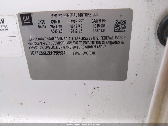 1G11E5SL2EF296534 Chevrolet MALIBU 2LT