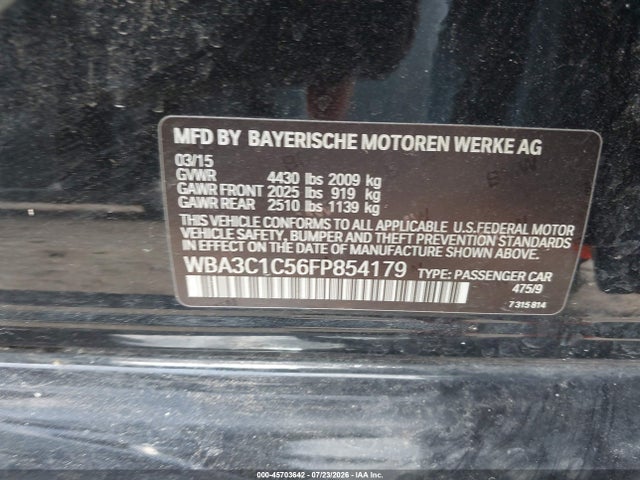 Aukcja sprzedaży 2015 Bmw 328i, vin: WBA3C1C56FP854179, numer aukcji: 45703642
