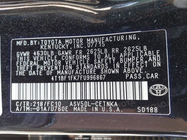 4T1BF1FK7FU996867 Toyota CAMRY LE