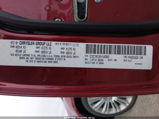 45703707 :رقم المزاد ، 2C3CCAEGXEH182863 vin ، 2014 Chrysler 300c مزاد بيع
