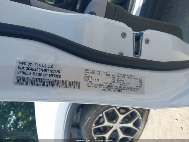 2024 Jeep Compass Limited 4x4 მანქანა იყიდება აუქციონზე, vin: 3C4NJDCN4RT123625, აუქციონის ნომერი: 45703801