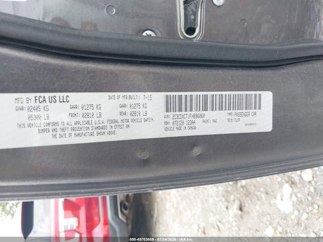 2015 Dodge Charger Road/track მანქანა იყიდება აუქციონზე, vin: 2C3CDXCT1FH896060, აუქციონის ნომერი: 45703809