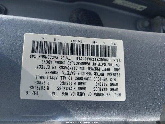 Aukcja sprzedaży 2017 Acura Tlx Technology Package, vin: 19UUB2F5XHA001268, numer aukcji: 45703836
