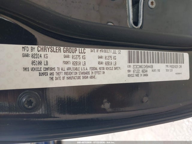 45703909 :رقم المزاد ، 2C3CCAAG1DH504438 vin ، 2013 Chrysler 300 Motown مزاد بيع