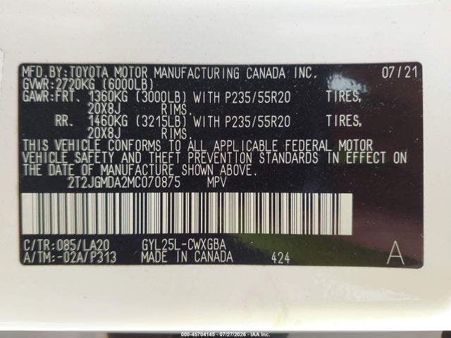 Lexus RX 450H 2021 2T2JGMDA2MC070875 Image 9