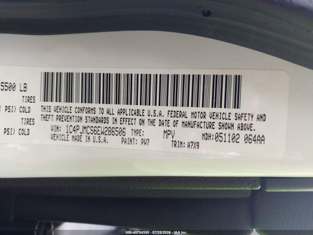 Продажа на аукционе авто 2014 Jeep Cherokee Latitude, vin: 1C4PJMCS6EW286506, номер лота: 45704350