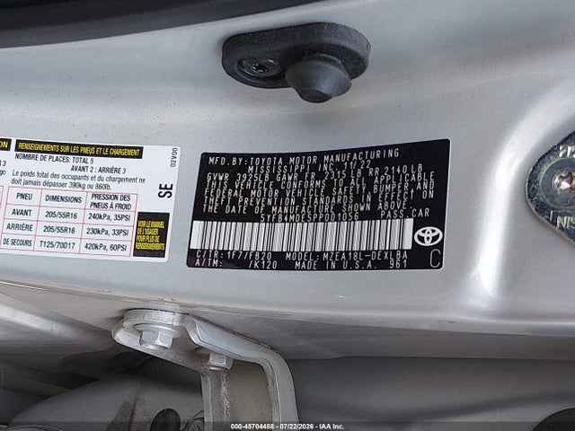 2023 Toyota Corolla Le მანქანა იყიდება აუქციონზე, vin: 5YFB4MDE5PP001056, აუქციონის ნომერი: 45704488