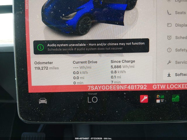 7SAYGDEE9NF481792 Tesla Model Y Long Range Dual Motor All-wheel Drive