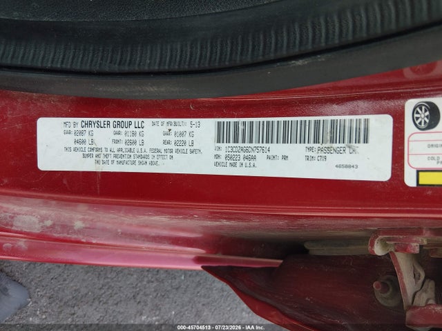 2013 Dodge Avenger Se V6 მანქანა იყიდება აუქციონზე, vin: 1C3CDZAG6DN757614, აუქციონის ნომერი: 45704513