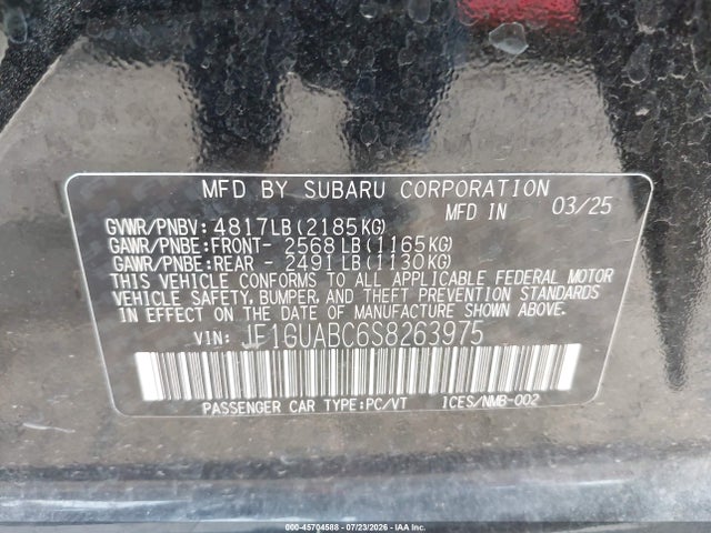 Subaru Impreza Base 5-door 2025 JF1GUABC6S8263975 Image 9