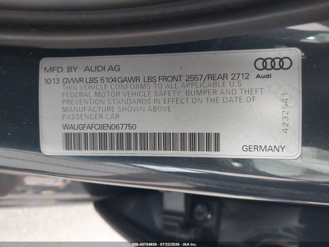 Aukcja sprzedaży 2014 Audi A6 2.0t Premium, vin: WAUGFAFC8EN067750, numer aukcji: 45704656