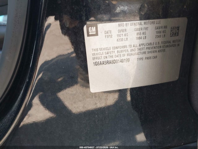 Aukcja sprzedaży 2013 Cadillac Ats Standard, vin: 1G6AA5RA8D0140199, numer aukcji: 45704937