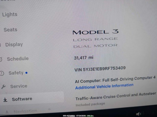 5YJ3E1EB9RF753409 Tesla Model 3 Long Range Dual Motor All-wheel Drive