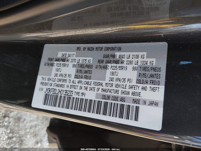 Aukcja sprzedaży 2017 Mazda Cx-5 Grand Touring, vin: JM3KFBDL2H0135233, numer aukcji: 45705054