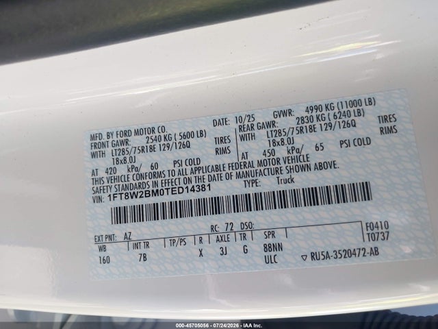 Ford F-250 Platinum 2026 1FT8W2BM0TED14381 Image 9