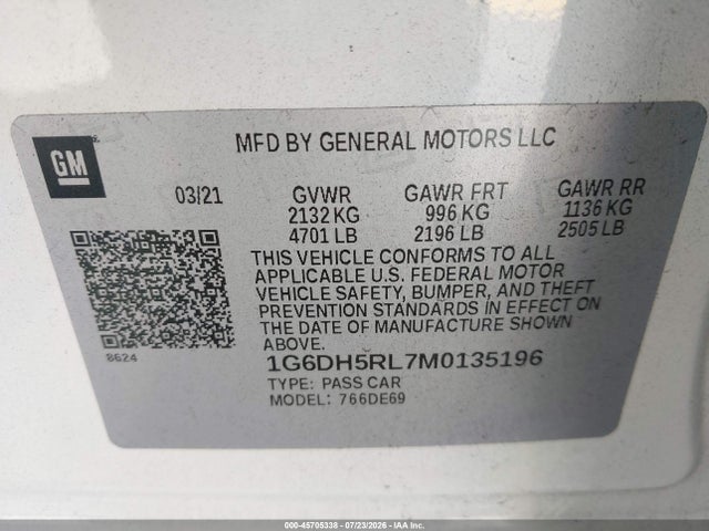 1G6DH5RL7M0135196 Cadillac Ct4 V-series