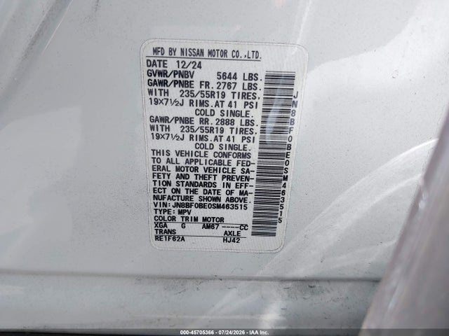 Nissan Ariya Evolve+ 2025 JN8BF0BE0SM463515 Image 9
