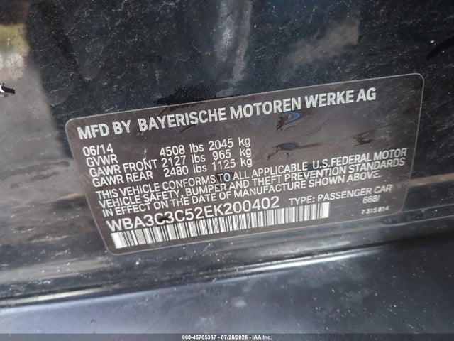 Продаж на аукціоні авто 2014 Bmw 320i Xdrive, vin: WBA3C3C52EK200402, номер лоту: 45705367