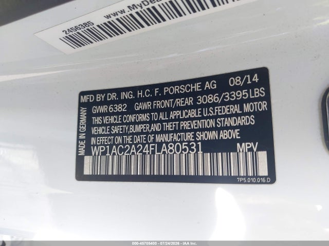WP1AC2A24FLA80531 Porsche Cayenne Turbo