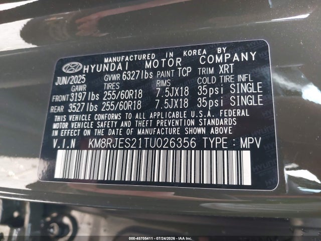 Hyundai Palisade Xrt Pro 2026 KM8RJES21TU026356 Image 9