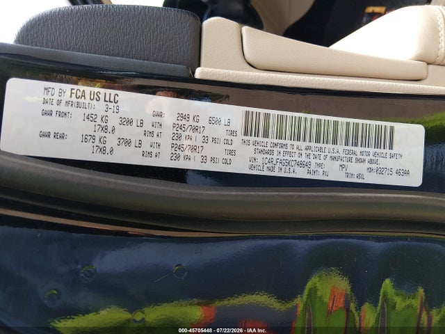 Продаж на аукціоні авто 2019 Jeep Grand Cherokee Laredo E 4x4, vin: 1C4RJFAG5KC748649, номер лоту: 45705448