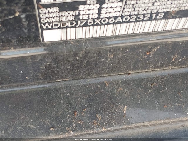 45705487 :رقم المزاد ، WDDDJ75X06A023218 vin ، 2006 Mercedes-benz Cls 500 مزاد بيع